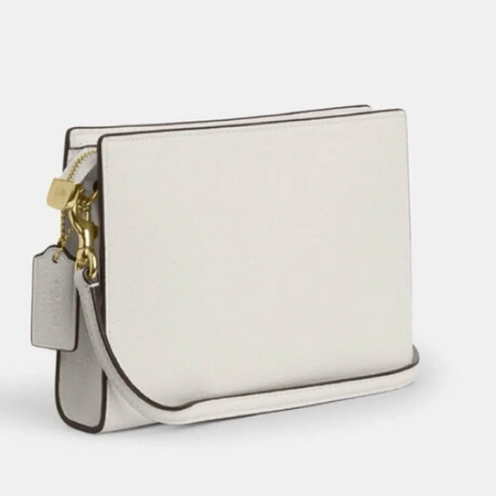 🌸 Coach‎ NWT Chalk Pebbled Leather Slim Crossbody Bag with Gold Hardware